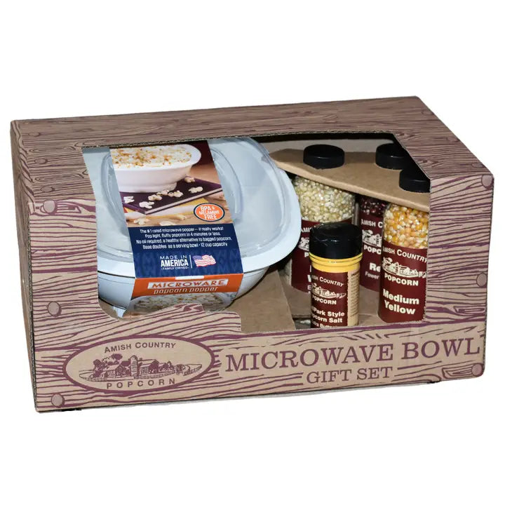 AMISH POPCORN MICROWAVE BOWL GIFT SET