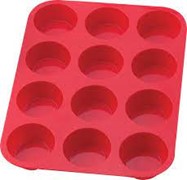 MUFFIN PAN, SILICONE 12 CUP